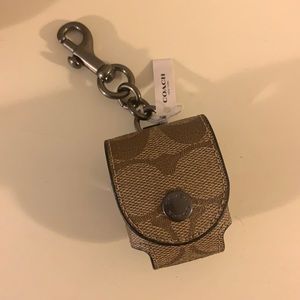 Coach keychain headphone case